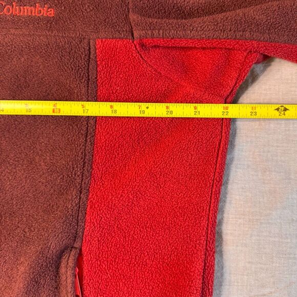 Columbia Ramshackle Fleece Jacket Men's Med Red Maroon Zipper Pockets‎ 2000s Y2K - Picture 9 of 13